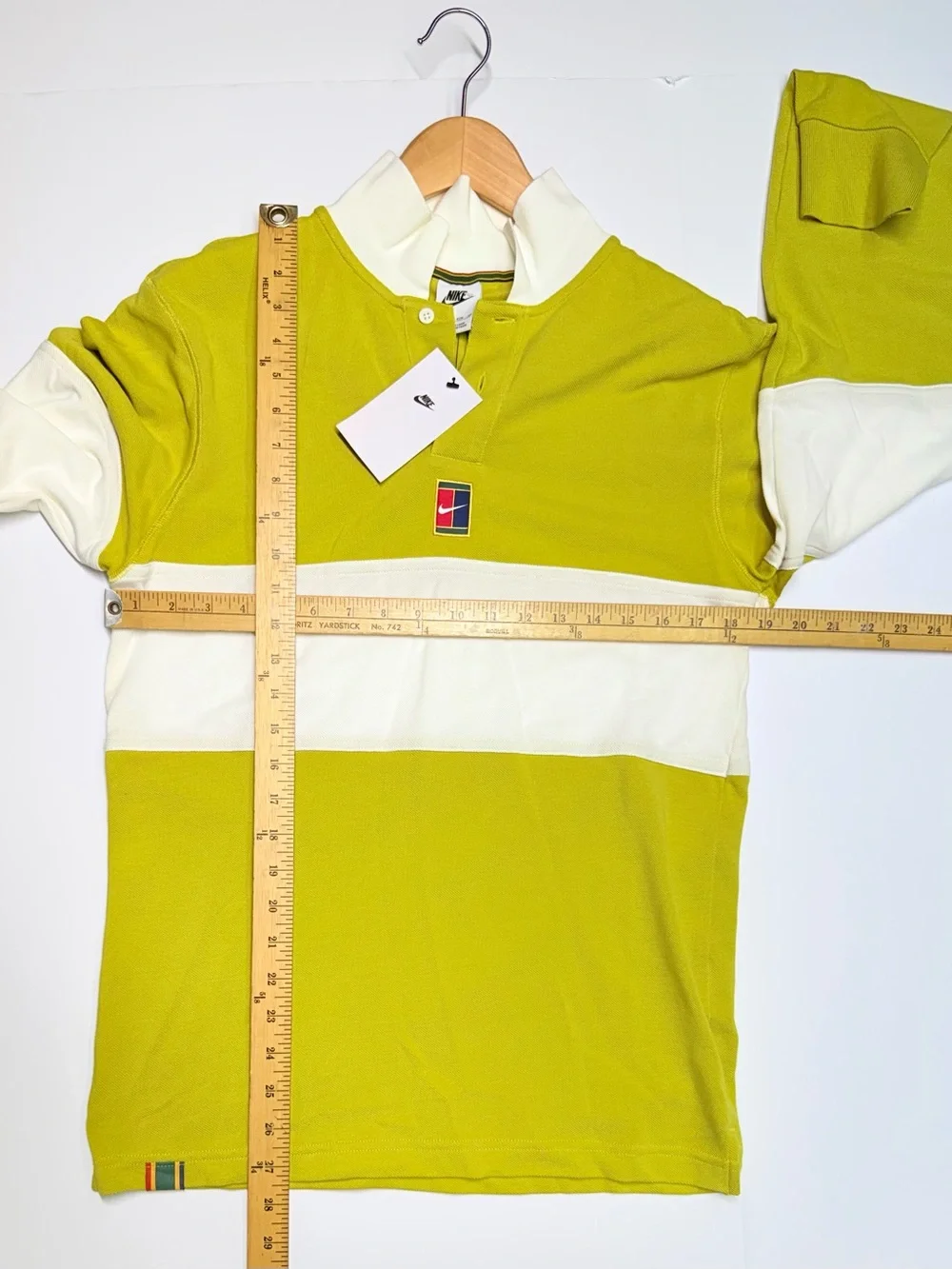 Nike Tennis Polo Nikecourt Colorblock Saffron Long Sleeve Mens XS HQ1748-389